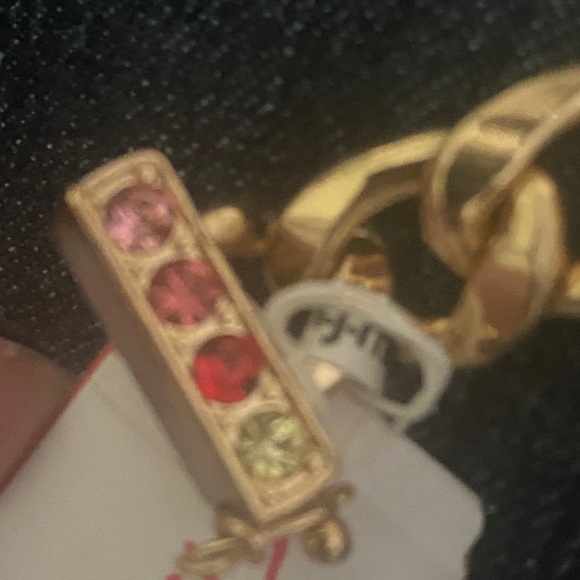 NWT Betsey Johnson Love Link Peace Mushroom Chain Magnetic Clasp Gold Tone - Picture 4 of 9